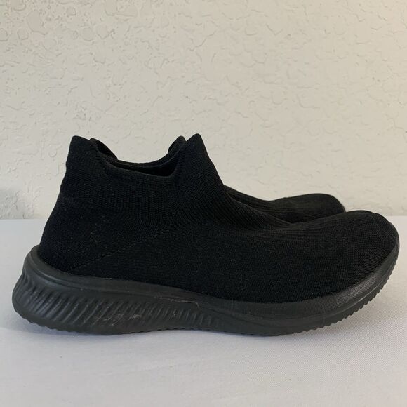 Knit Slip On Sneakers Size 40 Black Lightweight Comfort Walking Shoe Casual - Picture 2 of 10